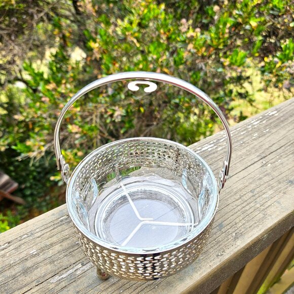 Vintage Arcoroc France Condiment Holder Glass And Metal - Picture 4 of 8